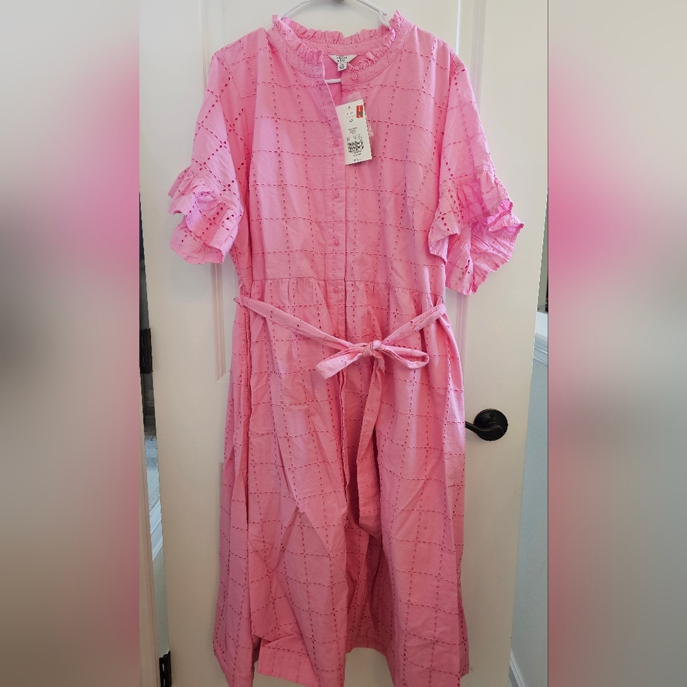NWT Crown & Ivy Pink Midi Dress